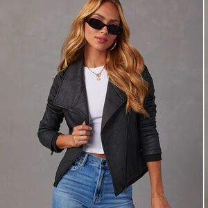 Faux Leather Moto Jacket